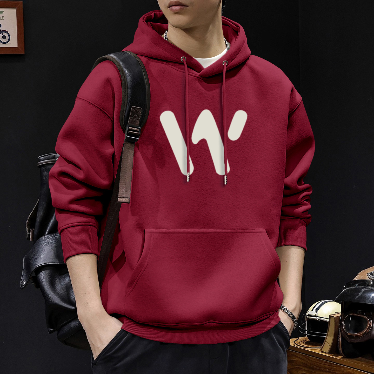 América pesada sudadera encapuchada hombre otoño invierno acolchado marca de moda retro suelta chaqueta superior adolescente