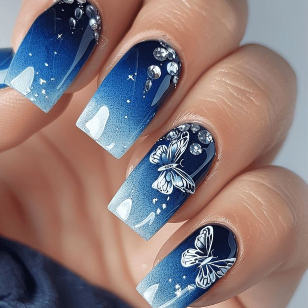 Pieza de uñas de desgaste súper largo diamante transfronterizo uña falsa pieza europea y americana pieza de uñas Comercio exterior parche de uñas prensa en las uñas