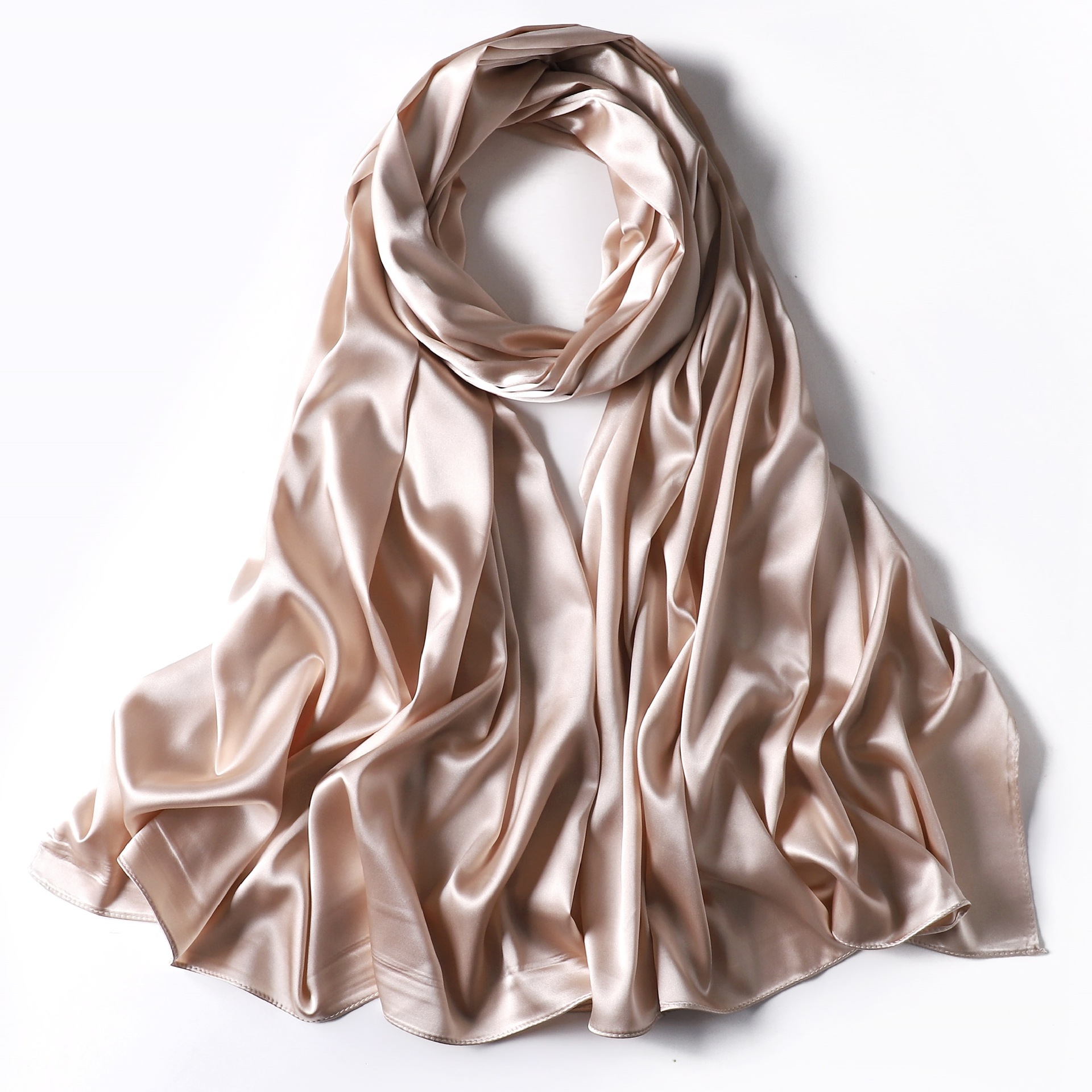 Solid Satin I mitation Lange Indonesische Monochrome Parel Kleur Ding Bag Hoofddoek Cover Vrouwen Zijden Sjaal_voghion.com