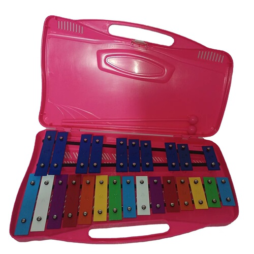 Orr percussion instrument children's 25-tone playing piano twenty-five-tone yellow box color chip knocking piano box 25-tone aluminum plate piano