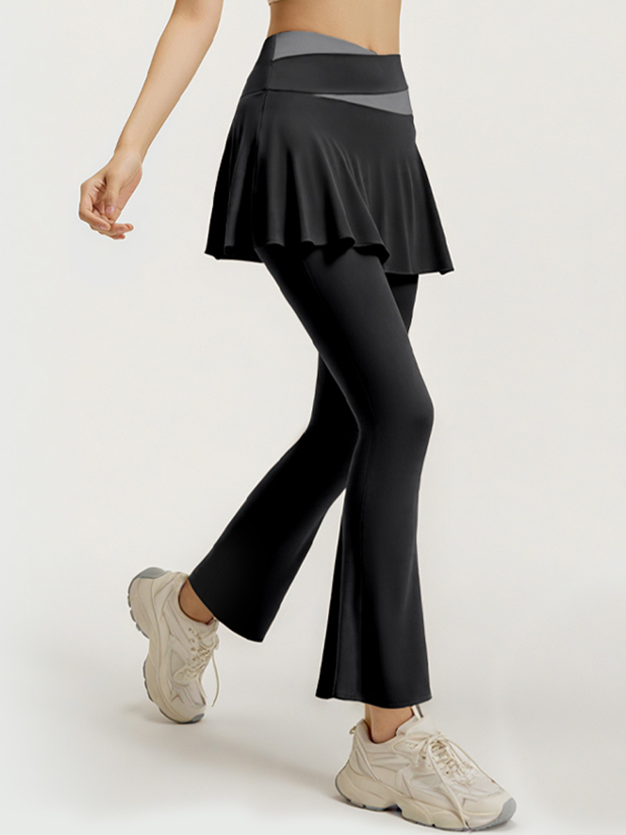 Juyi Tang nuevo color falso de dos piezas de boquilla de yoga, cintura alta, elástica y delgada, boquilla de fitness