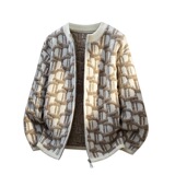 2026秋季青少年宽松圆领长袖针织开衫运动风格透气罗纹底摆，男装针织衫/毛衣，星座614