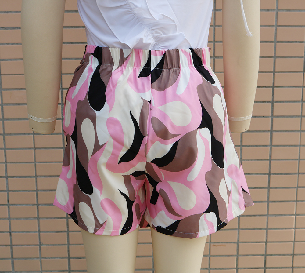 245g Weight Knee Length Pants Length Polyester Fabric Type High Waist Waist Line Straight Pants Pants Type Micro-Elastic Elasticity Daily Occasion Slim Fit Type Color Block Pattern Summer Season Women's Gender Printing Design Vacation Style Women's Daily Vacation Color Block Knee Length Printing Straight Pants 13