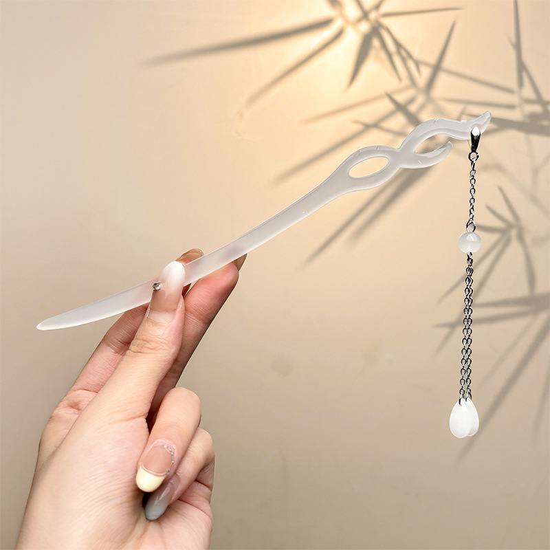 Retro simple nicho de alta estética oriental diseño de cabello de flores de frascos de estilo antiguo cabello