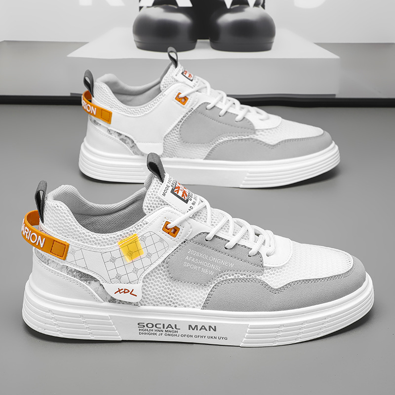 Zapatillas Deportivas Transpirables de Malla para Jóvenes, Estilo Universitario, de Caña Baja, con Bloques de Color, Retro, Casuales, para Hombre, Moda Primavera 2026