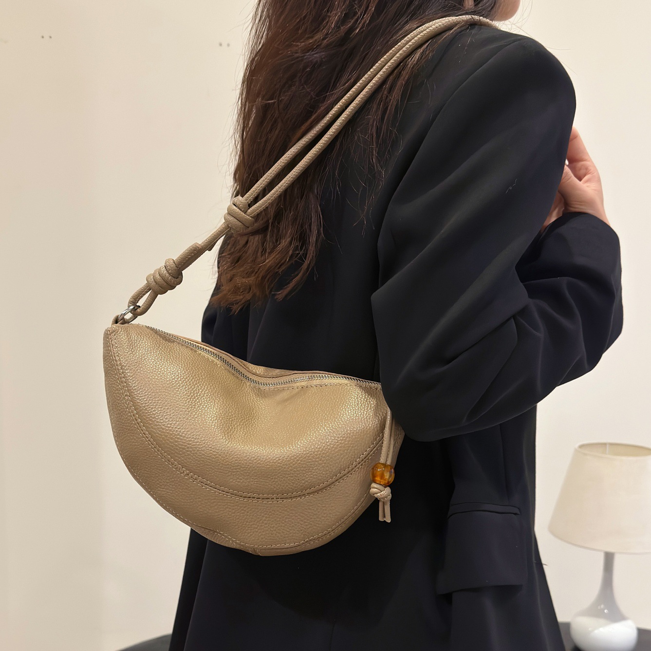 Fashion Genuine Leather Hobo Bag Crossbody Women's Bag Versatile Top Grain Cowhide Dumpling Bag Designer Luxury Shoulder Bag - Thumbnail 3