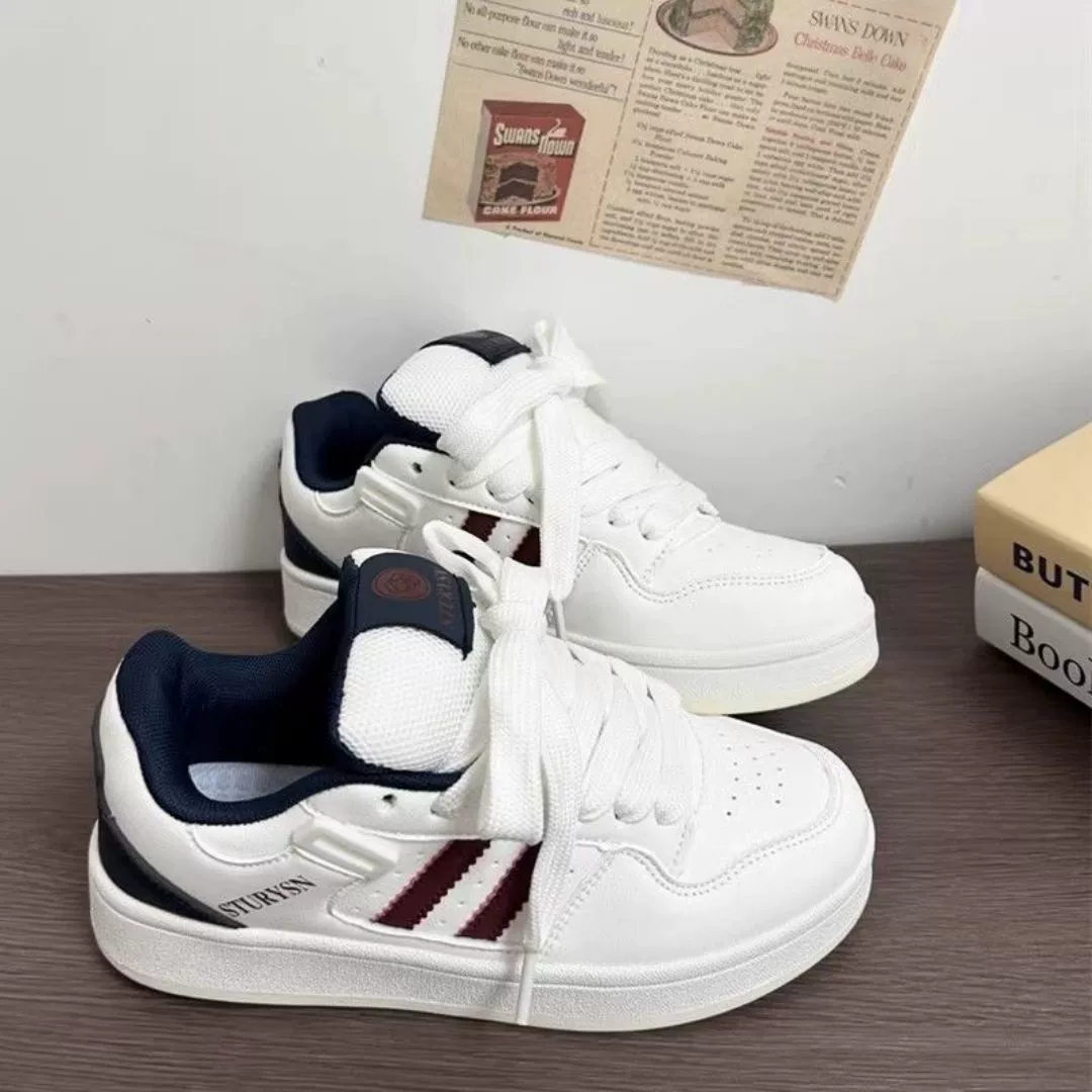 Нишевые дикие национальные приливы дышащие маленькие белые туфли 2024 осень новые ninchao кампус стиль студенческие плоские хлебные туфли