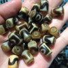 Two -eye tiger teeth pattern agate bead bucket beads yellow to pure high oil handmade bead collection AQX10