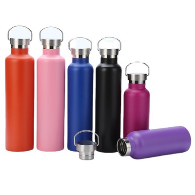 跨境美式大口手提304不鏽鋼運動水壺戶外便攜登山瓶子定制LOGO