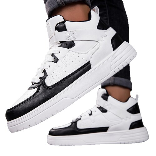 Korean trend couples 'platform skate shoes with soft soles and comfortable sports single-layer shoes with lace, fashionable outdoor casual shoes for men and women