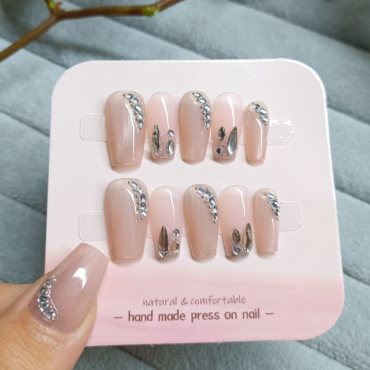 Libro rojo de venta caliente de uñas de ojo de gato portátiles, parches de uñas de fototerapia simples, 10 piezas de uñas hechas a mano.