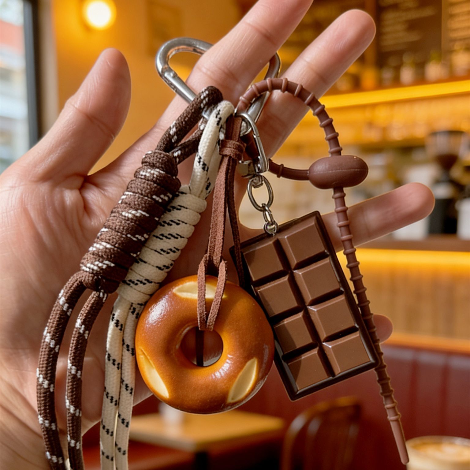 Llavero Colgante para Bolso con Diseño de Comida Realista de PVC