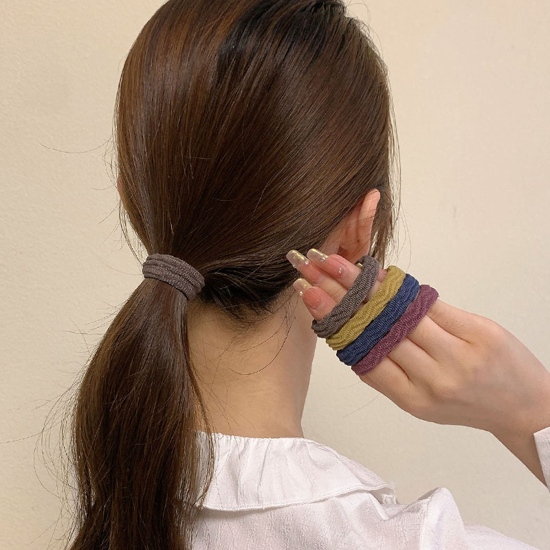 Corea del Sur diadema de alta banda de goma elástica duradera niñas lazo banda de pelo Cola de Caballo cuerda de pelo grueso tocado temperamento simple