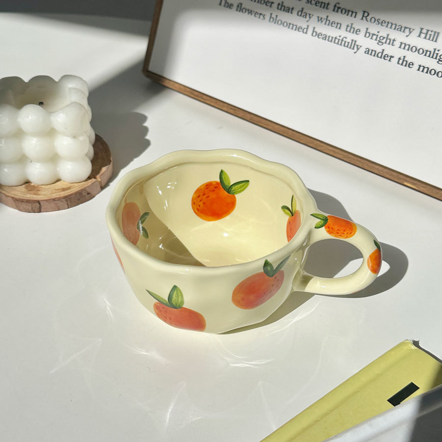 Casual Orange Flower Strawberry Ceramics Mug 1 Piece display picture 5