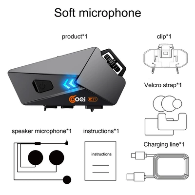 Motorcycle Helmet Headset Noise-Cancelling Headphones with FM Function - soft-label-set