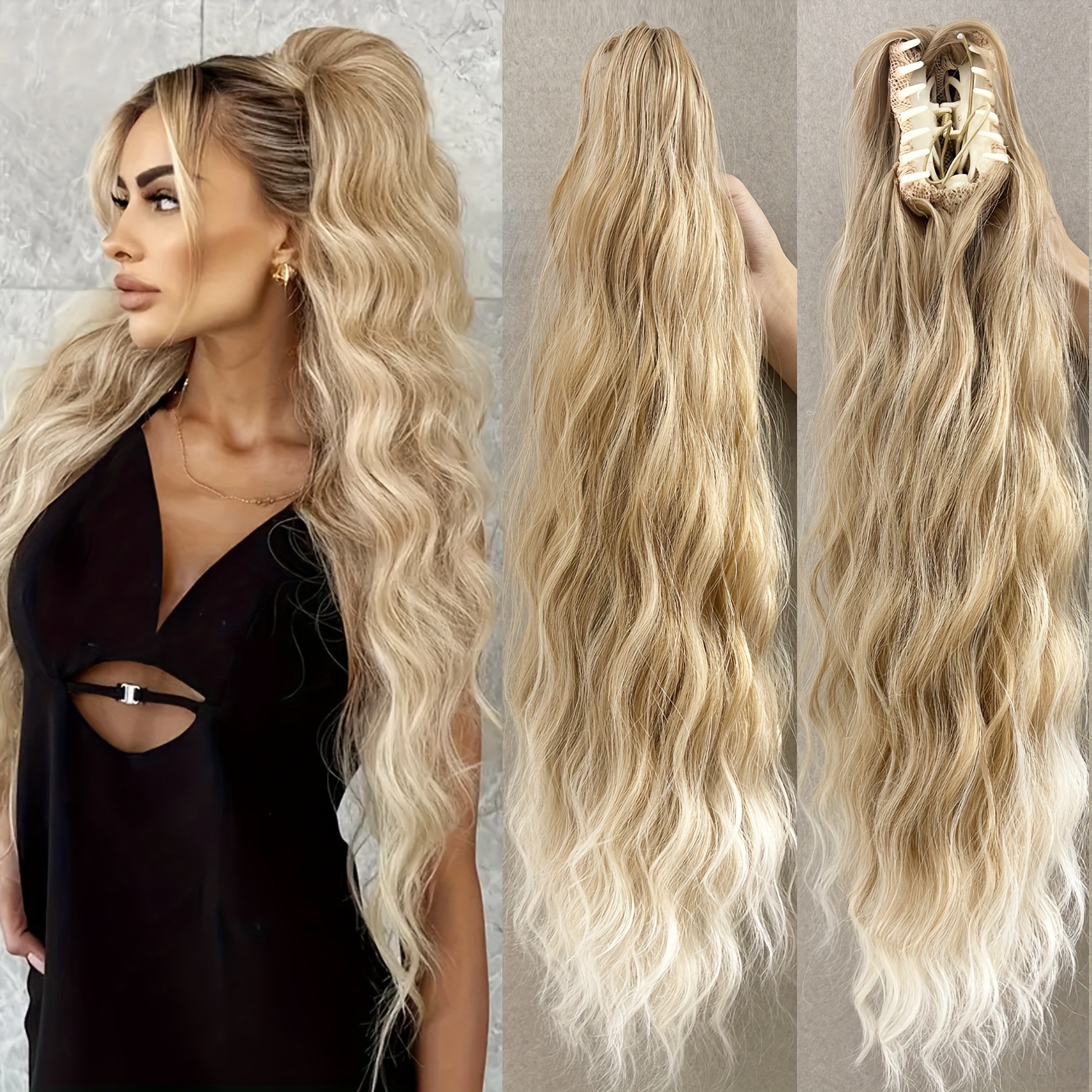 Spot al por mayor 26 pulgadas aguas onduladas agarrando clip cola de caballo Europa y Estados Unidos modelo transfronterizo