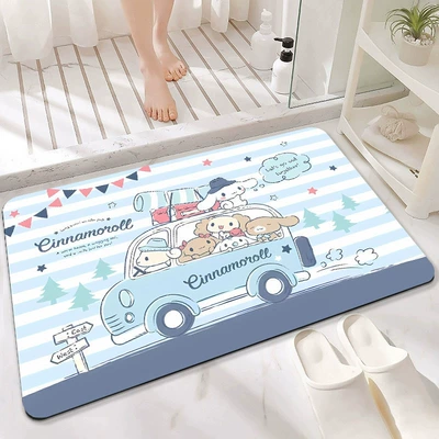 Avtomobil döşəmə paspasları: White Cartoon Water-Absorbent - horizontal-car-novice-4060