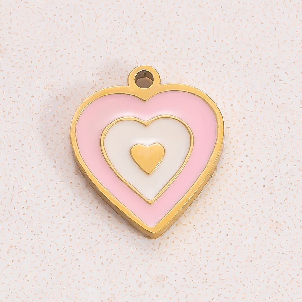 1 Piece Quantity 304 Stainless Steel Material Heart Shape, Butterfly Pattern 1 Piece 304 Stainless Steel PVD Coated Real Gold Plated Heart Shape Butterfly Pendant DIY Jewelry Accessories