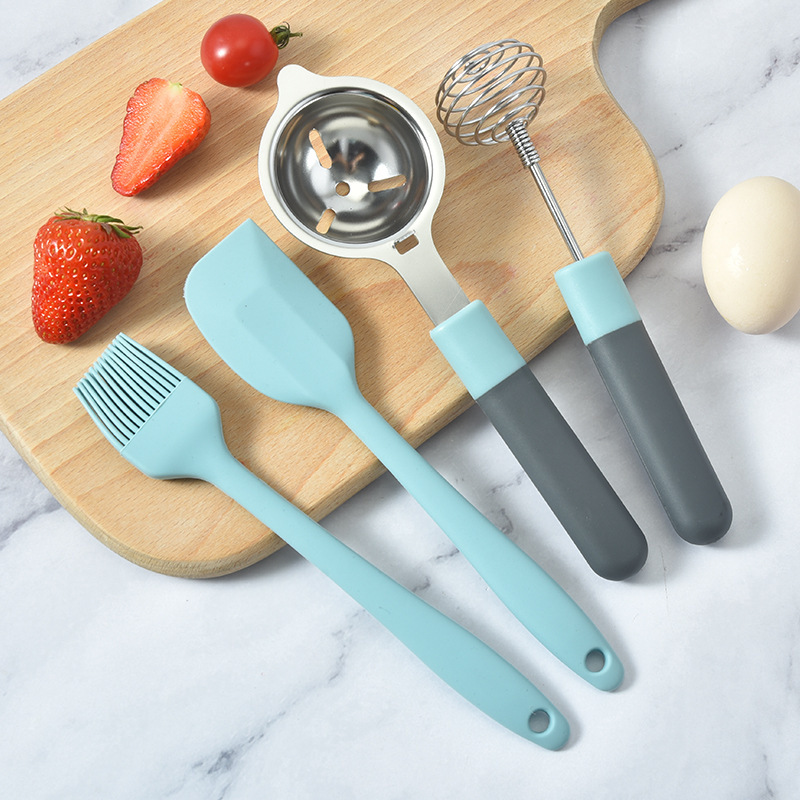 Kit de herramientas de cocina con asiento de almacenamiento tijeras cuchillo de frutas planador de melón herramientas de alimentos complementarios Kit de silicona de cocina