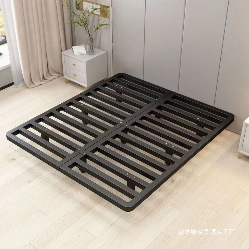 Floating steel frame bed for home use, 1.5m/1.8m, wrought iron, no headboard, double bed, trendy floating design, 1m carbon steel bed