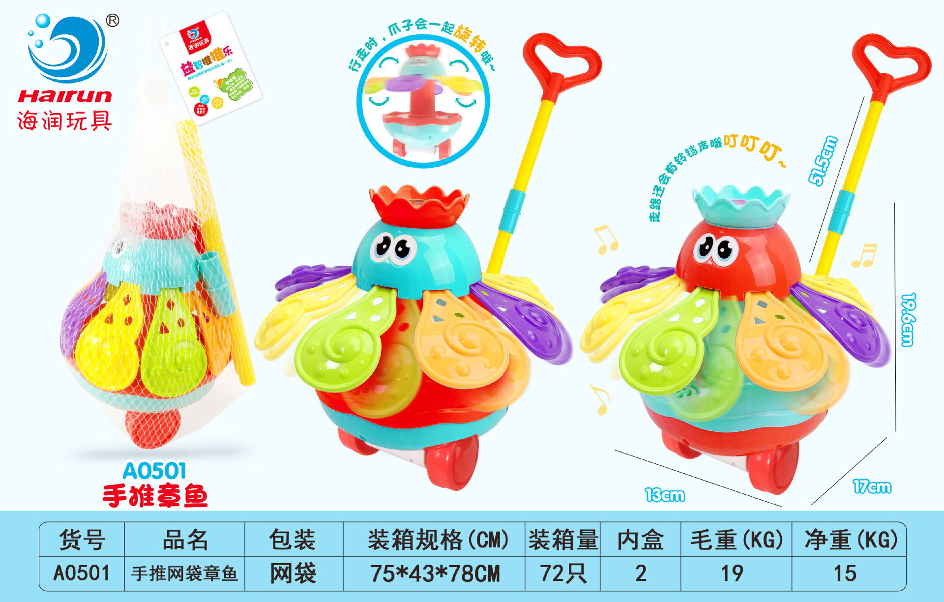 손으로 밀린 문어