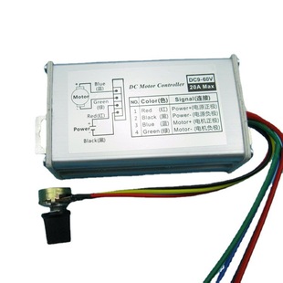 9V 12v 24V 36V 48V 60V PWM DC motor speed controller 20A metal shell