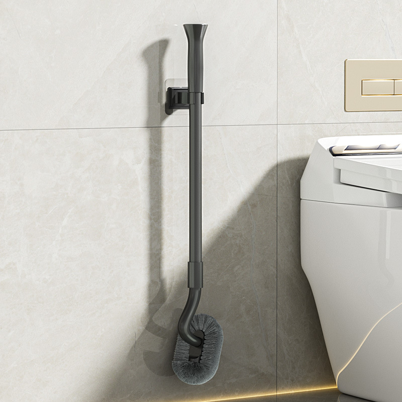 Nuevo cepillo de inodoro retráctil de mango largo, cepillo de inodoro limpio, cepillo de lana suave sin esquina muerta, cepillo de inodoro de mango alargado