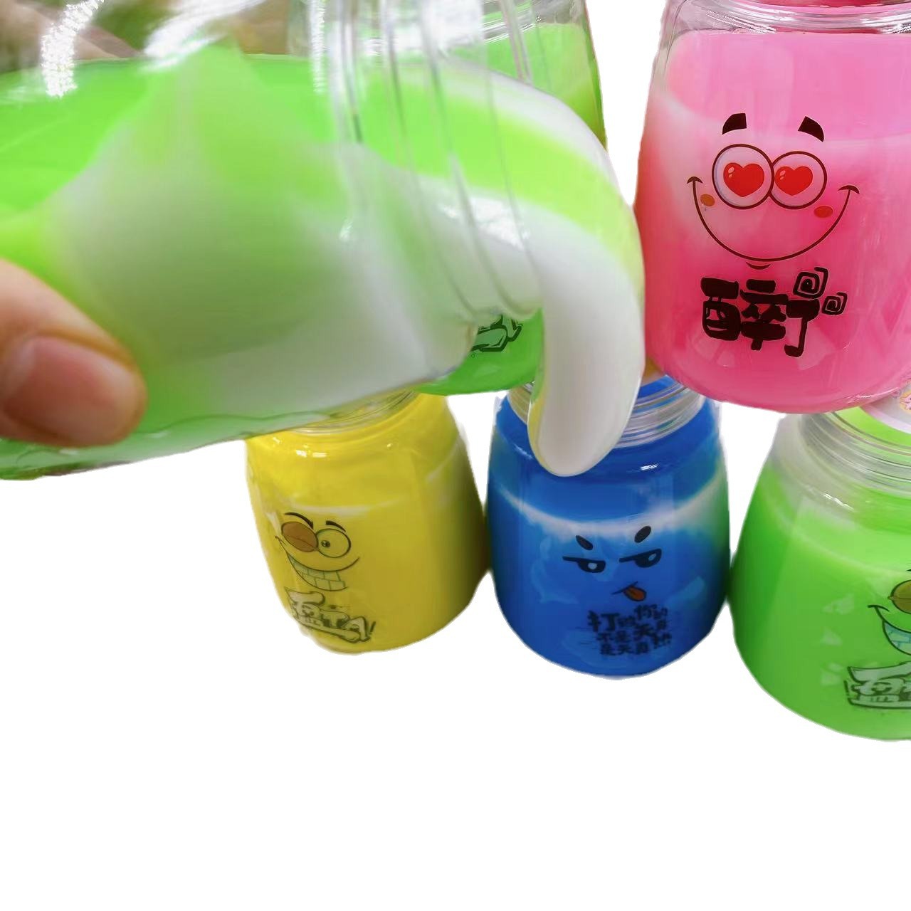 Juguetes para niños abrazar leche barro de cristal barro de color agua falsa taza de expresión de agua nubes barril de barro de gran capacidad collar