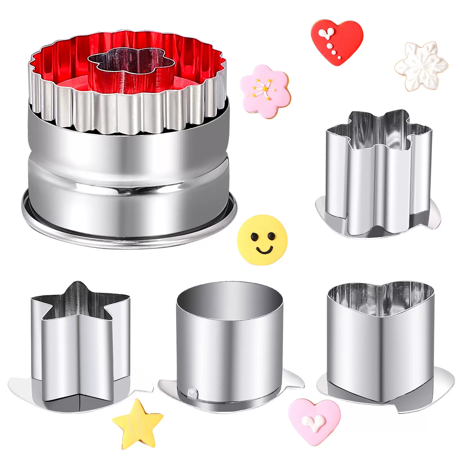 印章饼干模具曲奇切水果切花刀模烘焙模具宝宝辅食烘焙模具套装