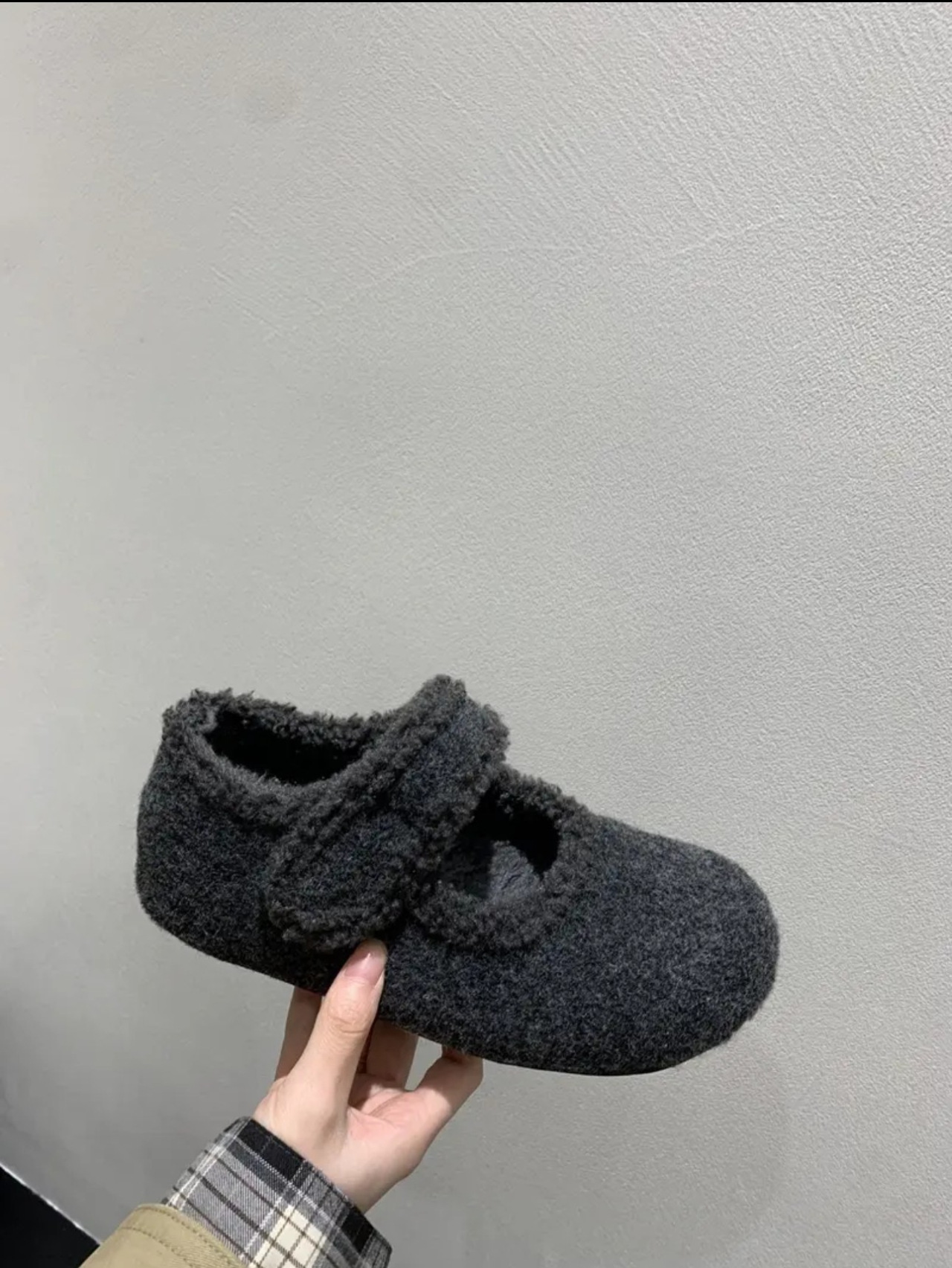 Autumn Winter Warm Fleece-Lined Mary Jane With Skirt, Height Increasing Flats, Cotton Shoes, Wool Material Soft Sole_vogvips.com