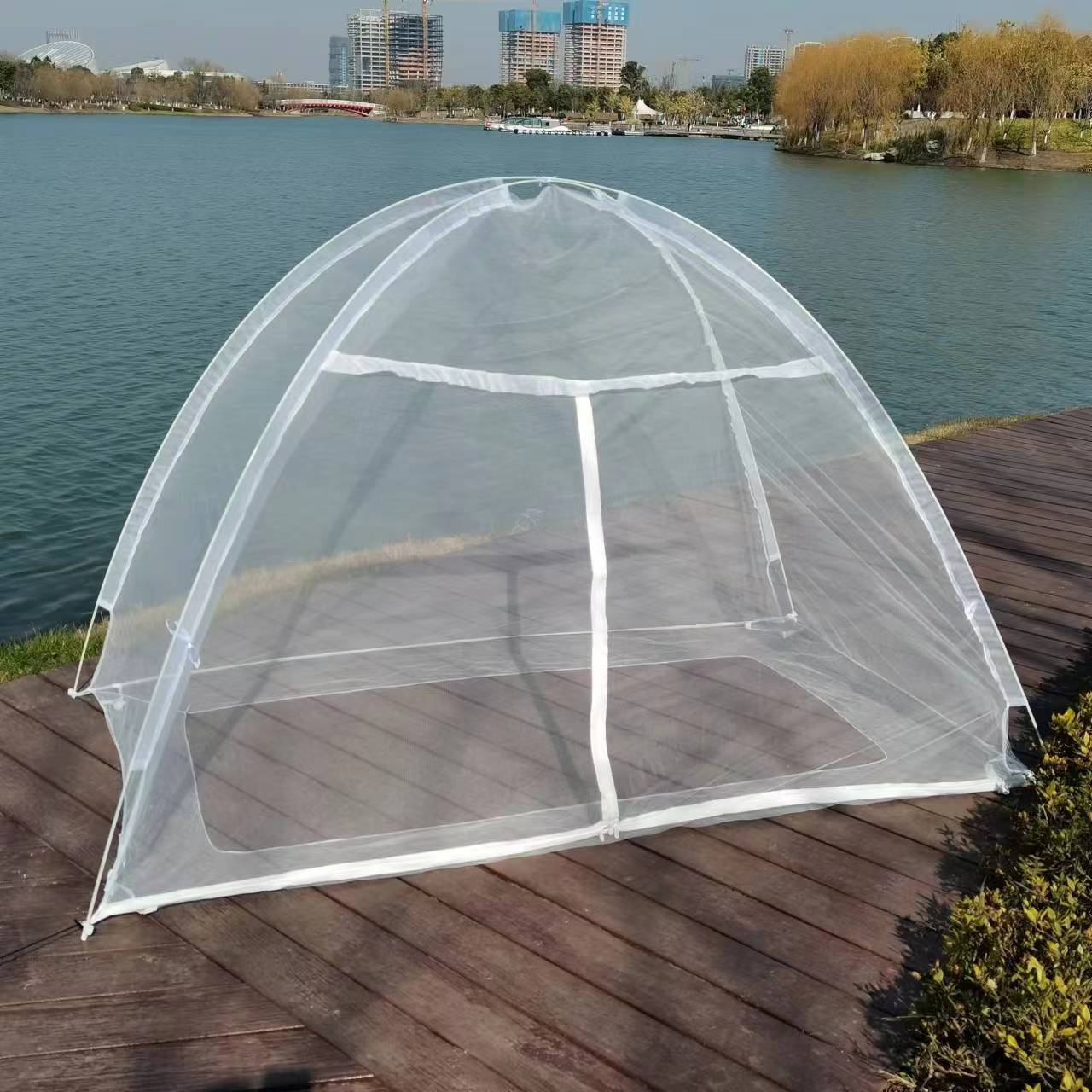 Mongolian Yurt Mosquito Net Simple Installation-Free Baby Mosquito Net Double Door Encrypted Foldable Encrypted Zipper Mosquito Net Cross Border