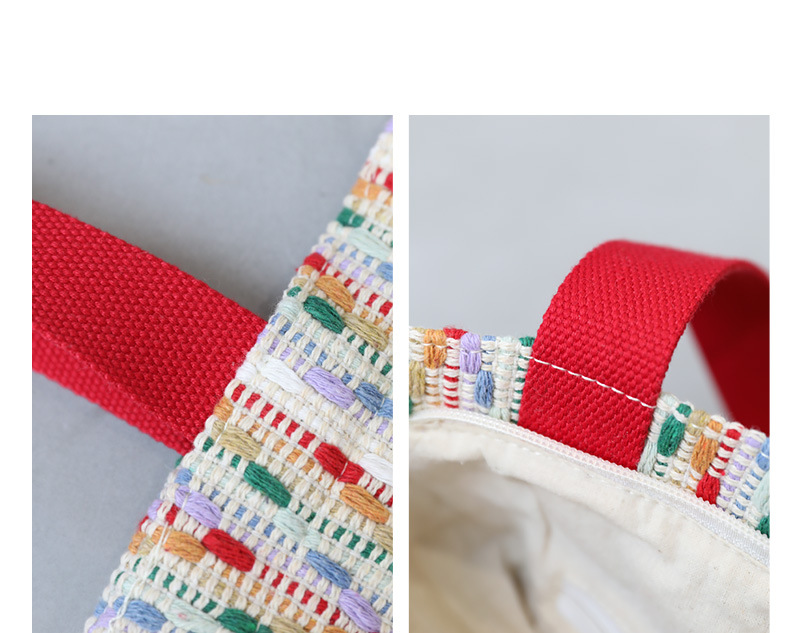 Women's Medium Cotton Colorful Basic Classic Style Zipper Shoulder Bag display picture 13