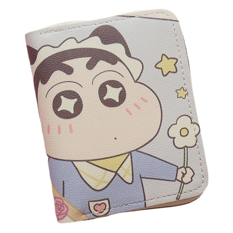 2026 New Cute Compact Coin Purse Cartoon Anime Short Zipper Wallet Card Holder for Boys and Girls Students