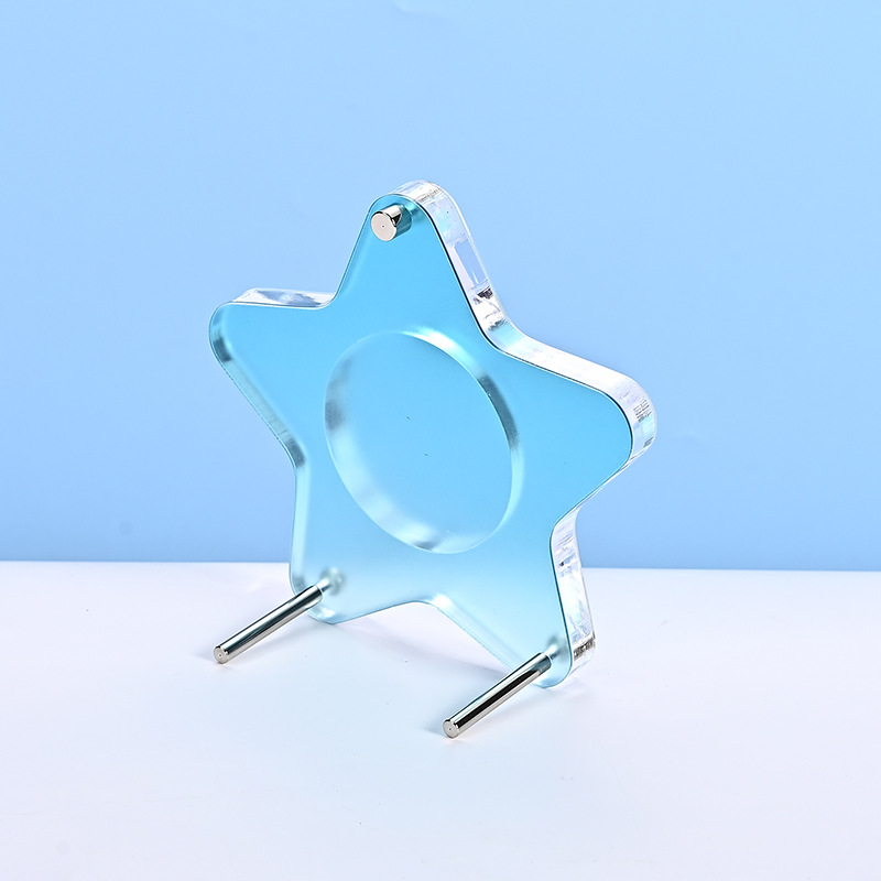 Acrylic badge, stand, removable storage system, (Physicals)