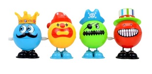 Four Clockwork Chain Hooded Clown King Top Hat Red Face Christmas Gift Winding Toys Cross-border Supply