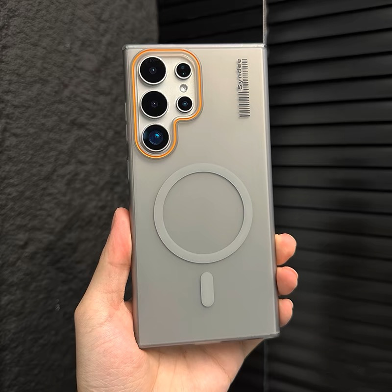 For Samsung S25uItra phone case s24 large hole ultra-thin frosted hard shell advanced sense S22/S23 magnetic new