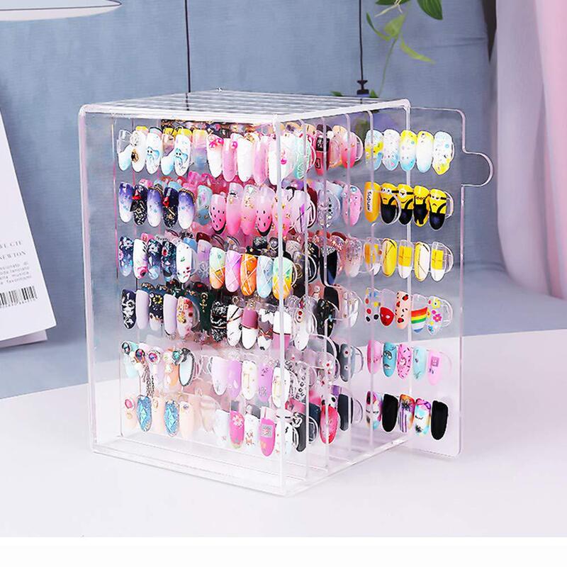5 Layer 60 Grid Nail Art Display Stand Transparent Acrylic Removable Magnet Adsorption Nail Art Display Stand