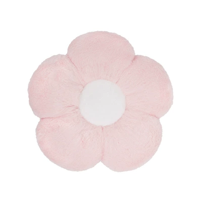 Four Seasons universal car headrest Headrest - rabbit-fur-flower-waist-support-pink-white-core
