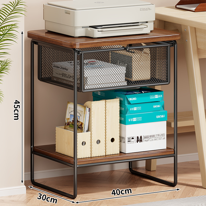 Estante Organizador de Pie para Impresora A4 de Hierro y Madera, Multicapa, Extraíble, para Oficina