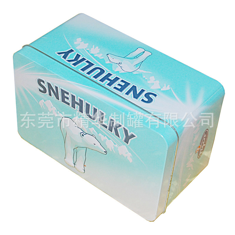 小熊熊长方形铁盒    精品盒收纳盒点心包装铁盒  长方形马口铁盒