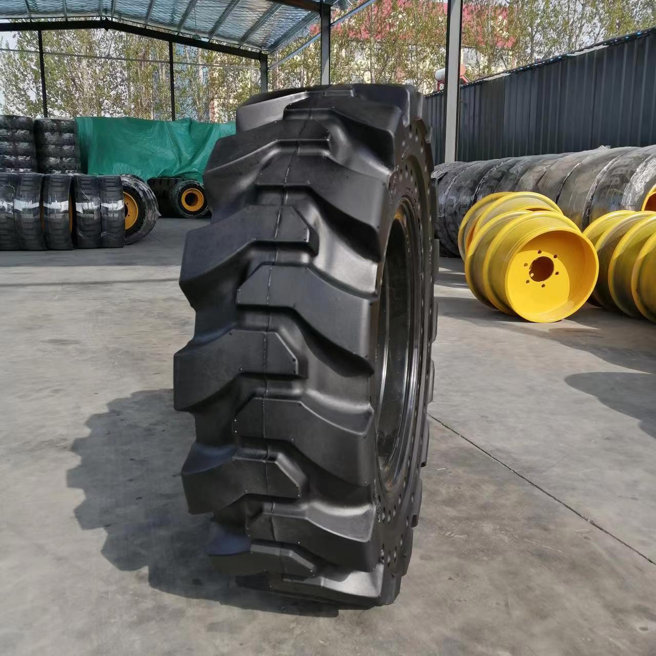 现货供应10-16.5滑移装载机 铲车井盖刨铣机 扫路机实心轮胎 pf