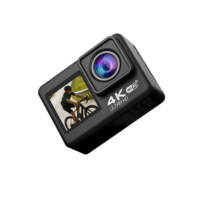 Sports Camera Vlgo Hd 4K Helmet Cycling Camera Underwater Motorcycle Bicycle Recorder Chest Peihui (Motorcycle driving recorder) - 128g-memory-two-batteries-with-a-battery-life-of-6h-hanging-neck-pendant-yd1-black-4k-ultra-clear-5-axis-anti-shake-170-wide-angle-wifi-remote-control-dual-control-front-and-rear-dual-screens-30m-waterproof