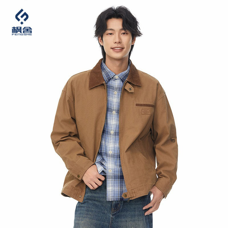Fengshe Men's Wear/American Retro Heavyweight Work Jacket Men's Trendy Brand Pure Cotton Japanese Style Carhartt Jacket Dropshipping