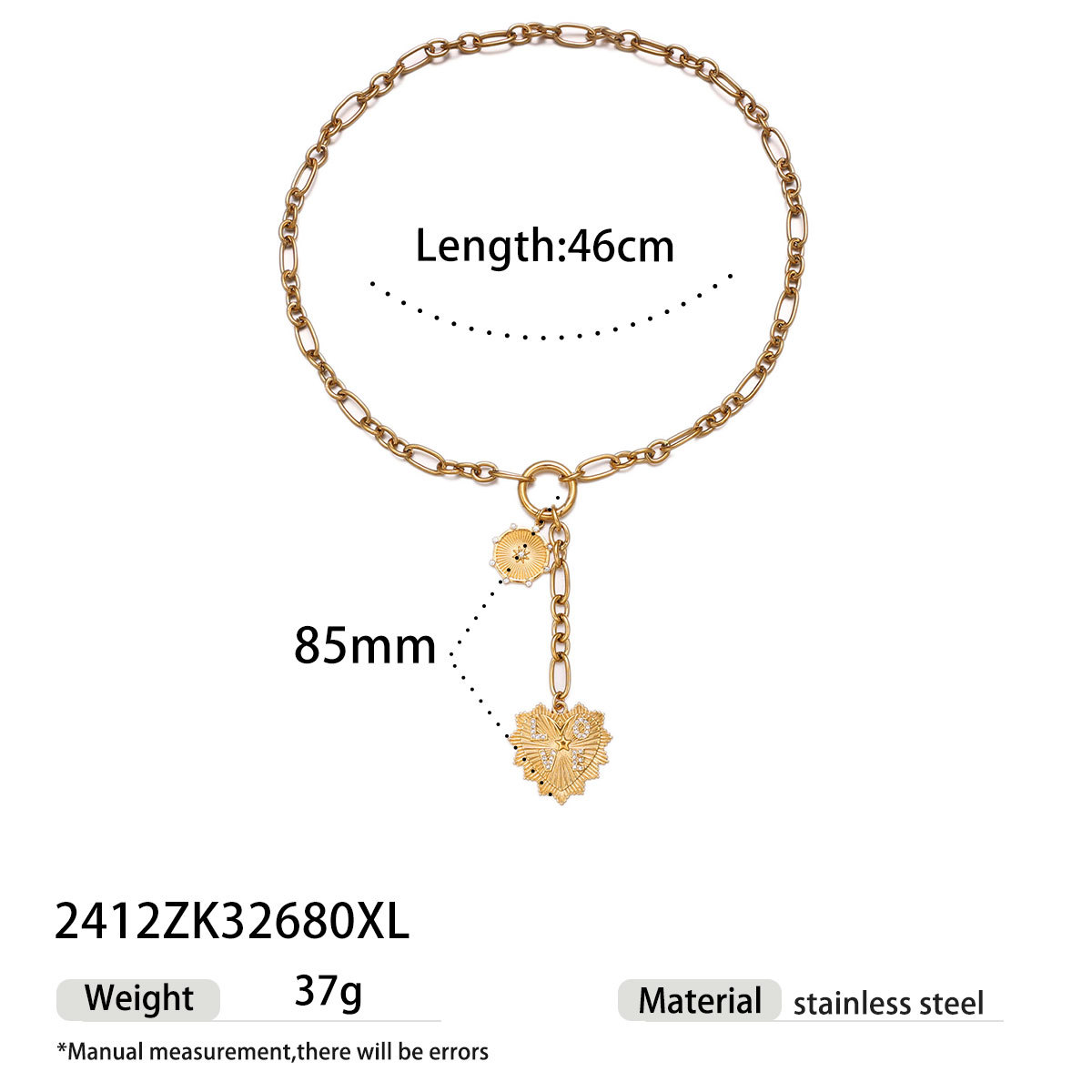 Collar de acero inoxidable TENA lujo ligero de alto nivel de sensación versátil conjunto de joyería de amor del sol ventas calientes transfronterizas mujeres image 9