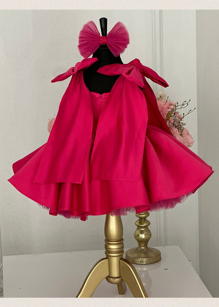 Flicka prinsessklänning med rosetter rosa fest och vardag_voghion.com