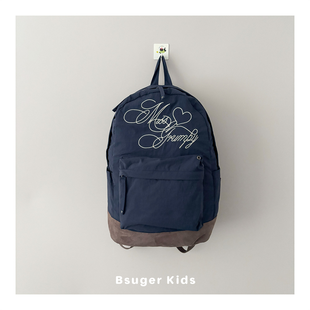 Ins Style Embroidered Kidsren's Backpack, Boys and Girls School Bag, Cartoon Cute, Large Capacity, Lightweight Travel Student Backpack
