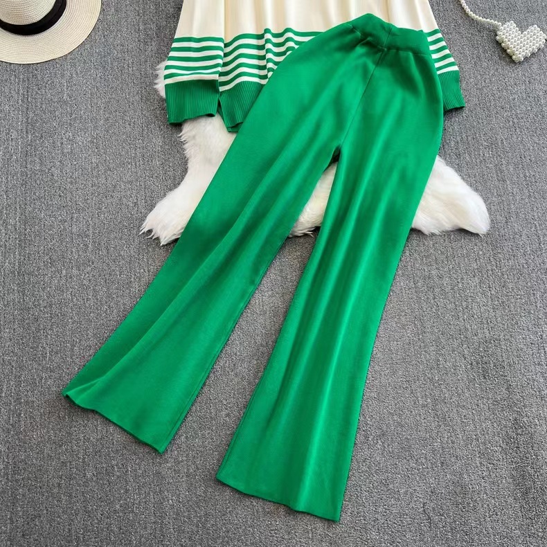 Ferien Täglich Frau Einfacher Stil Streifen Polyester Hosen-Sets Hosen-Sets display picture 8