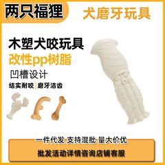 FOFOS二匹の福狸犬のおもちゃは歯磨き棒で歯磨きをします。