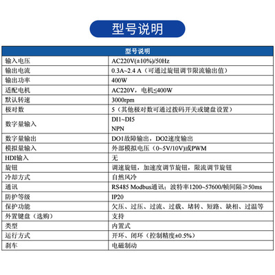 ZD中大力德高压220V直流无刷减速电机驱动控制器 ZBLD.C20-400HR