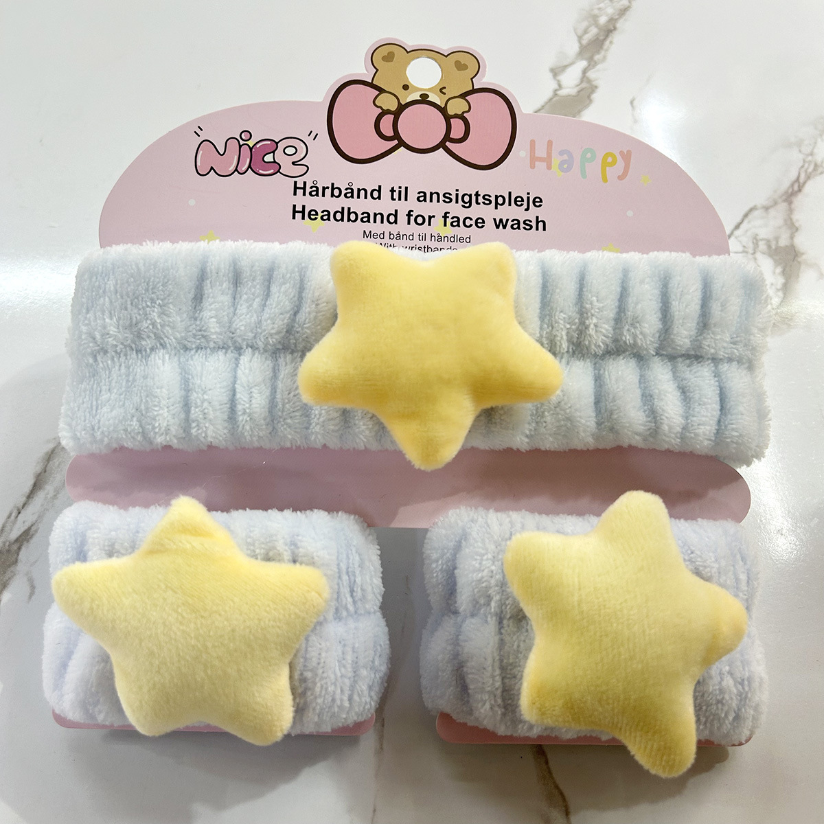 Banda de cabello de moda con tarjeta de papel dulce decoración de animales pequeños de peluche de lavado banda de cabello de dibujos animados correa de muñeca tridimensional